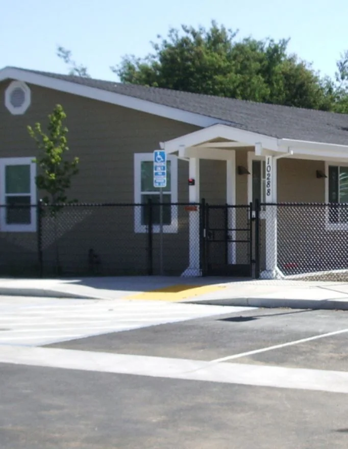 Completed commercial remodel with new accessible parking, ramp and entry canopy