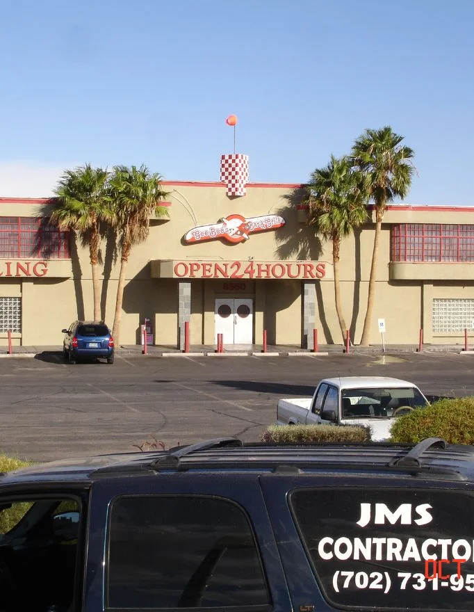 Las Vegas commercial property with JMS Contractors crew vehicle on site